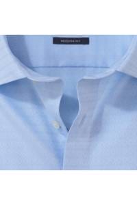 OLYMP Luxor Modern Fit Hemd bleu, Faux-uni