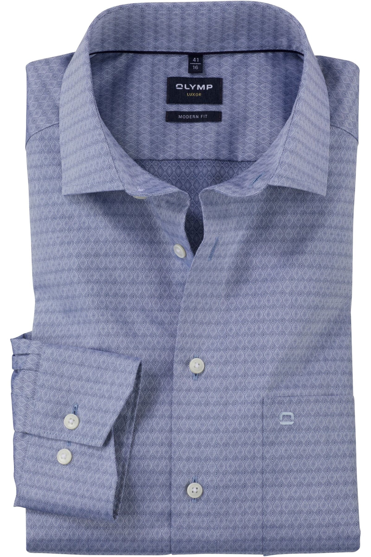 OLYMP Luxor Modern Fit Hemd marine, Faux-uni