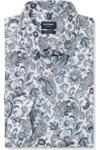 OLYMP Luxor Modern Fit Hemd weiss, Bedruckt