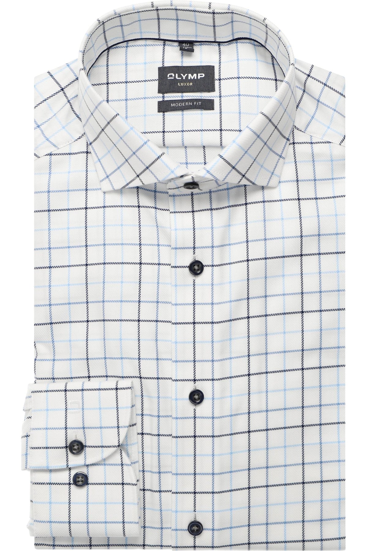 OLYMP Luxor Modern Fit Hemd weiss, Kariert
