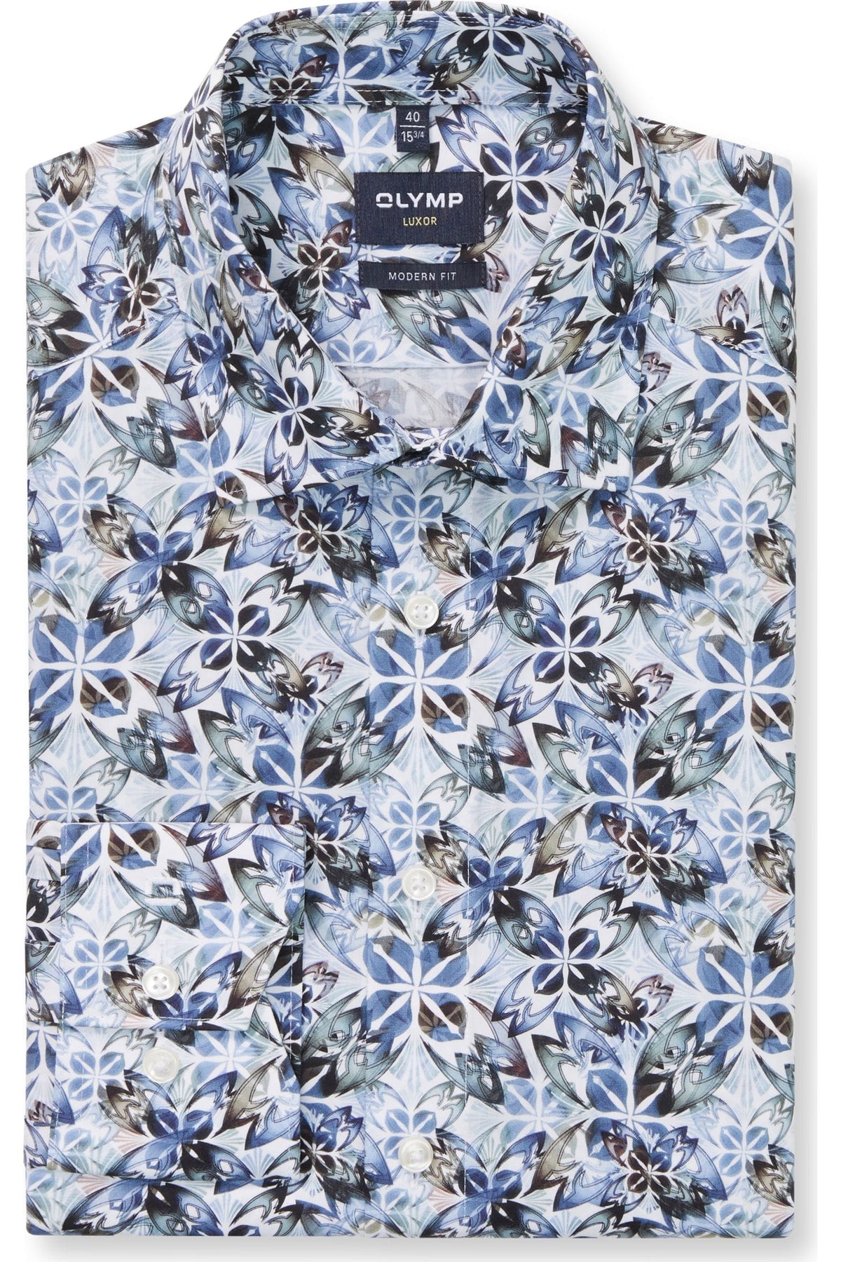 OLYMP Luxor Modern Fit Hemd weiss, Bedruckt