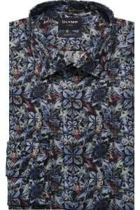 OLYMP Luxor Modern Fit Hemd marine, Blumen