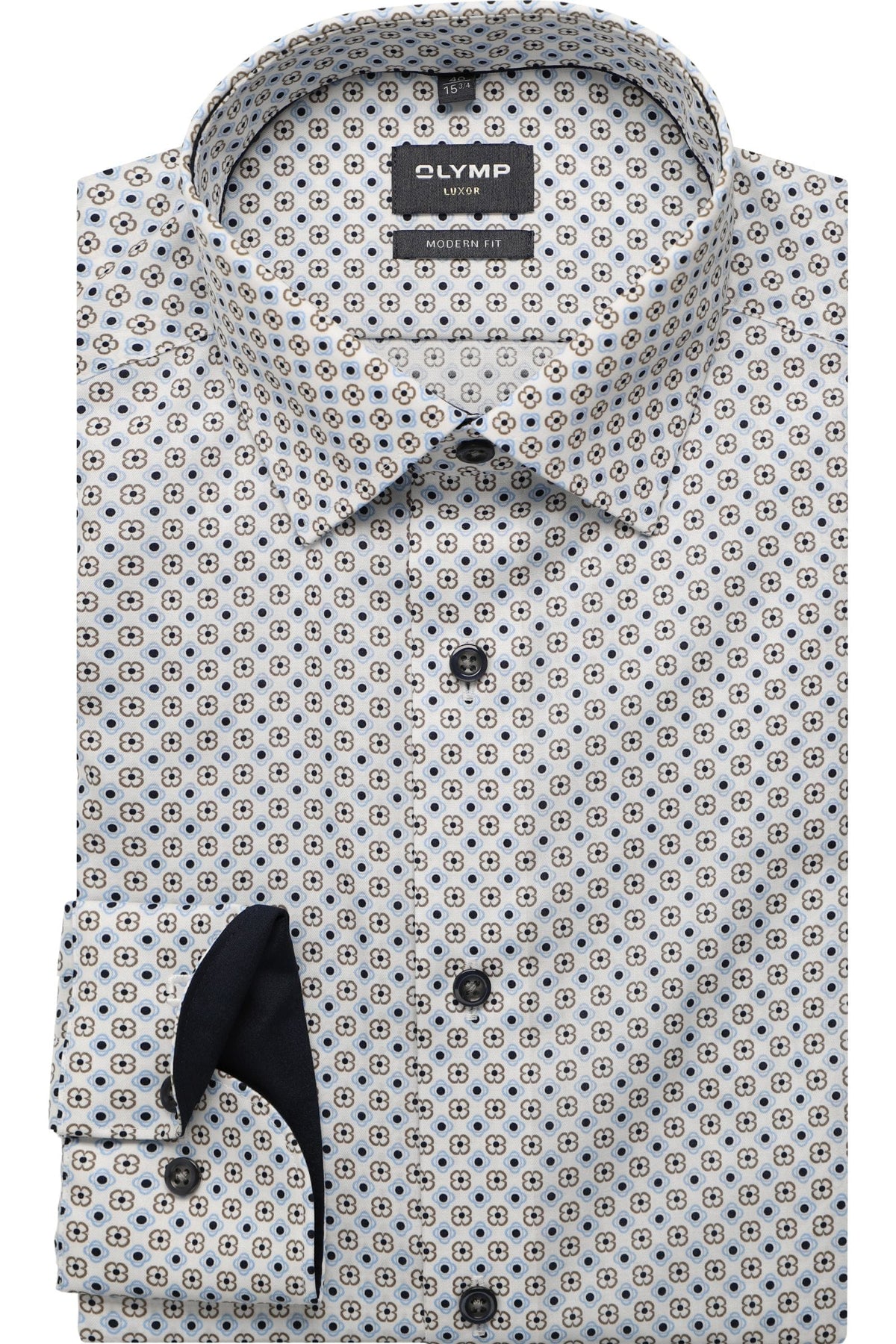OLYMP Luxor Modern Fit Hemd weiss, Bedruckt