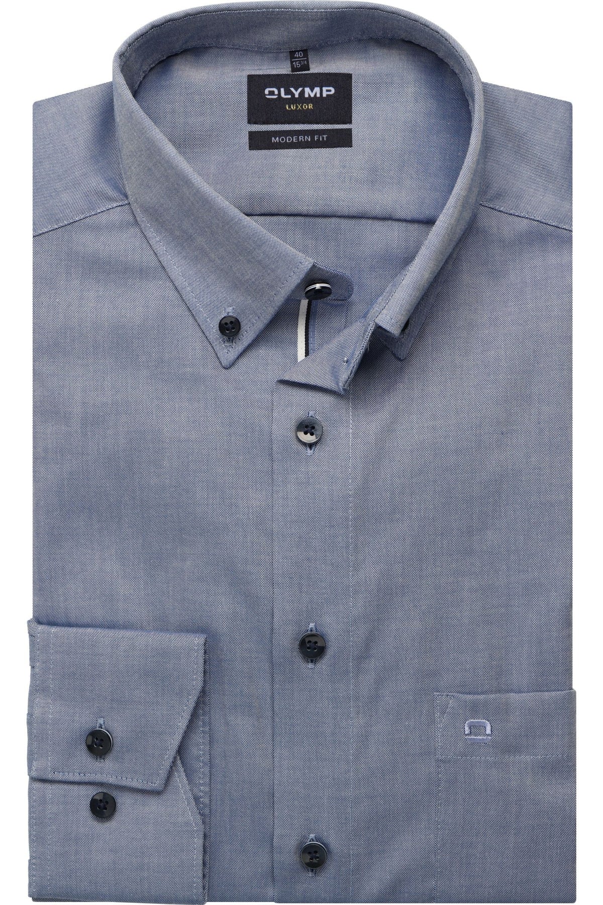 OLYMP Luxor Modern Fit Hemd rauchblau, Einfarbig