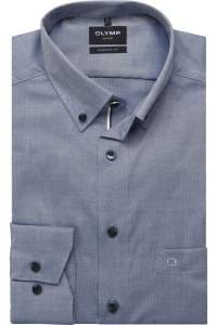 OLYMP Luxor Modern Fit Hemd rauchblau, Einfarbig