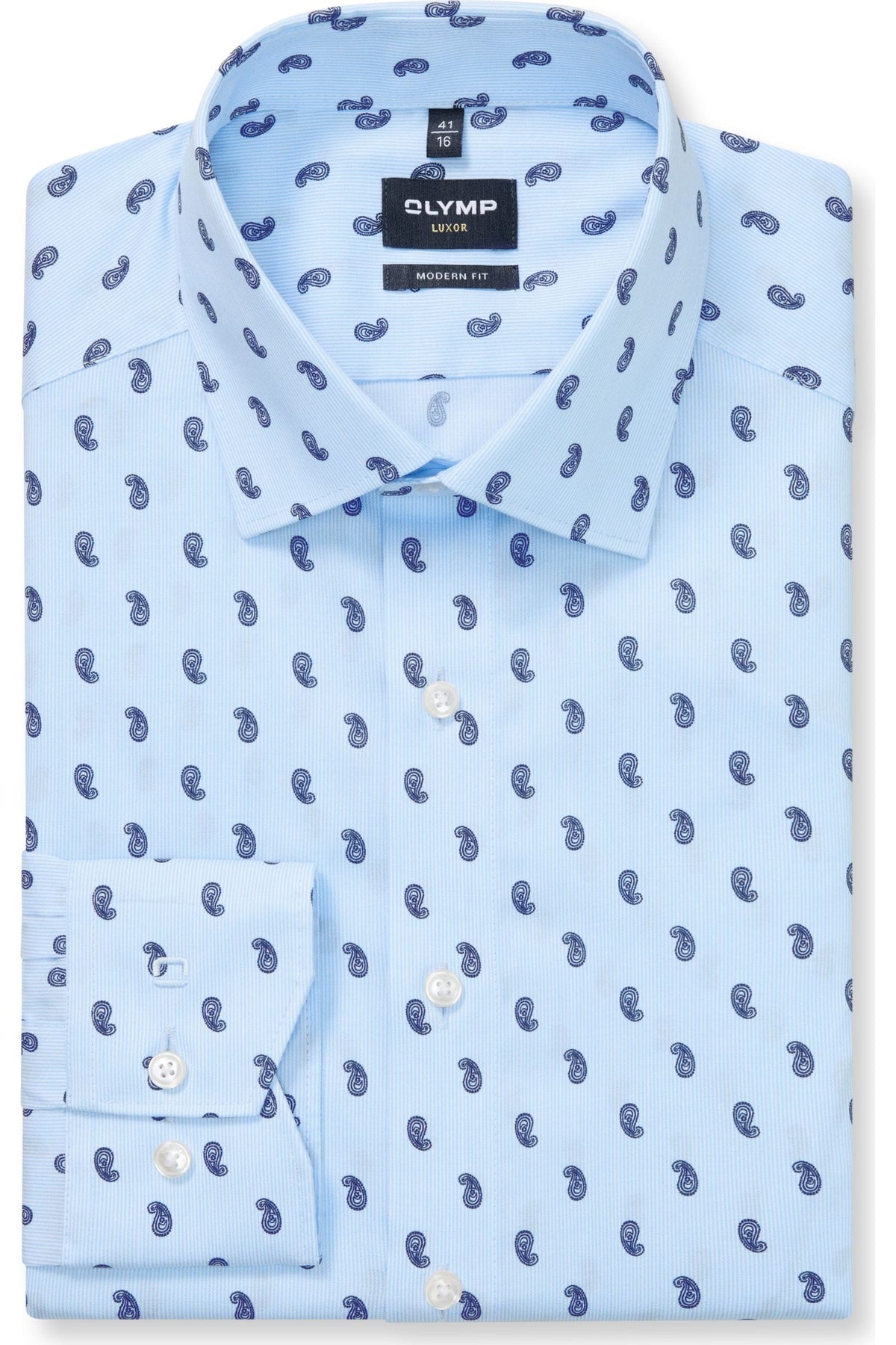 OLYMP Luxor Modern Fit Hemd bleu, Bedruckt