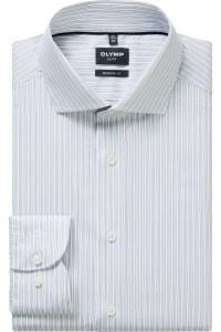 OLYMP Luxor Modern Fit Hemd silbergrau, Gestreift