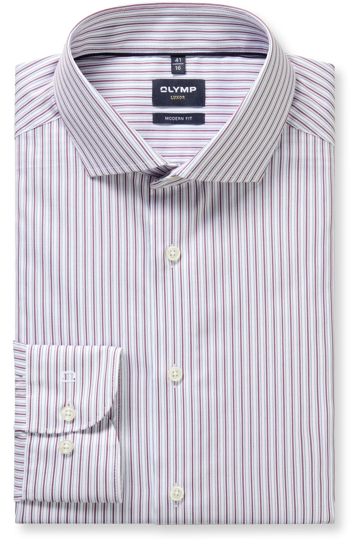 OLYMP Luxor Modern Fit Hemd mauve, Gestreift
