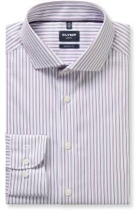 OLYMP Luxor Modern Fit Hemd mauve, Gestreift