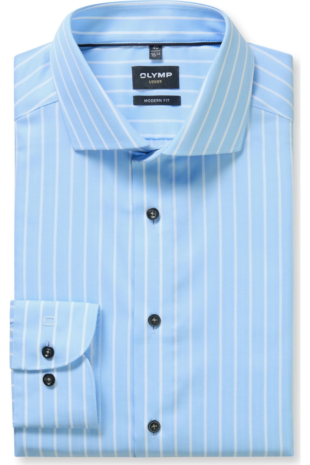 OLYMP Luxor Modern Fit Hemd bleu, Gestreift