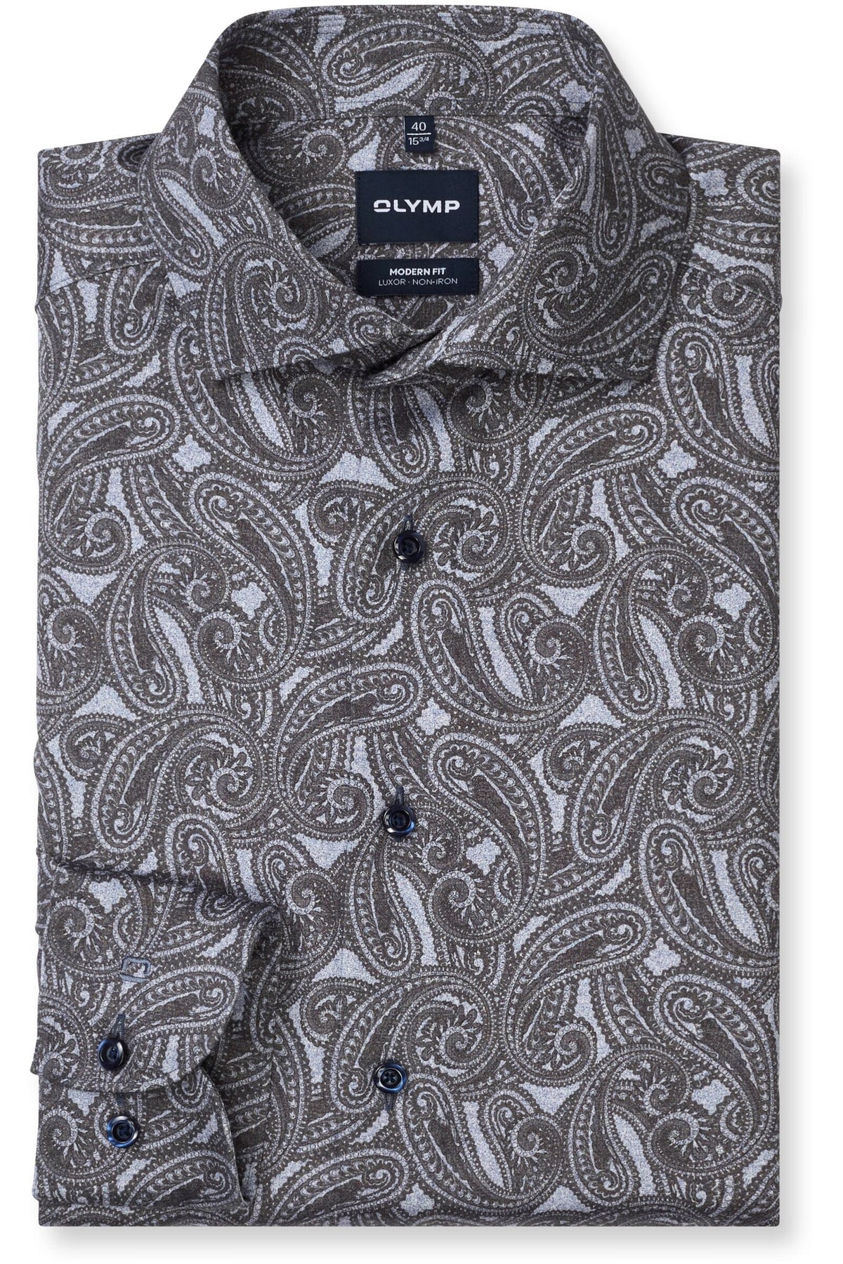 OLYMP Luxor Modern Fit Hemd marine, Bedruckt