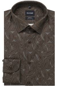 OLYMP Luxor Modern Fit Hemd schwarzbraun, Bedruckt