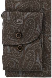 OLYMP Luxor Modern Fit Hemd schwarzbraun, Bedruckt