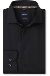 OLYMP Luxor Modern Fit Hemd schwarz, Einfarbig