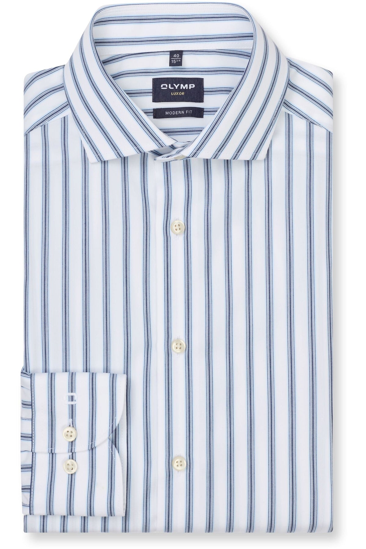 OLYMP Luxor Modern Fit Hemd bleu, Gestreift