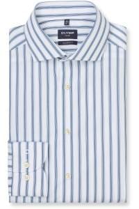 OLYMP Luxor Modern Fit Hemd bleu, Gestreift