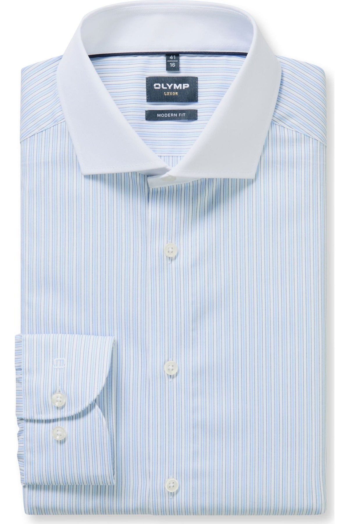 OLYMP Luxor Modern Fit Hemd blau, Gestreift