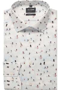 OLYMP Luxor Modern Fit Hemd weiss, Bedruckt