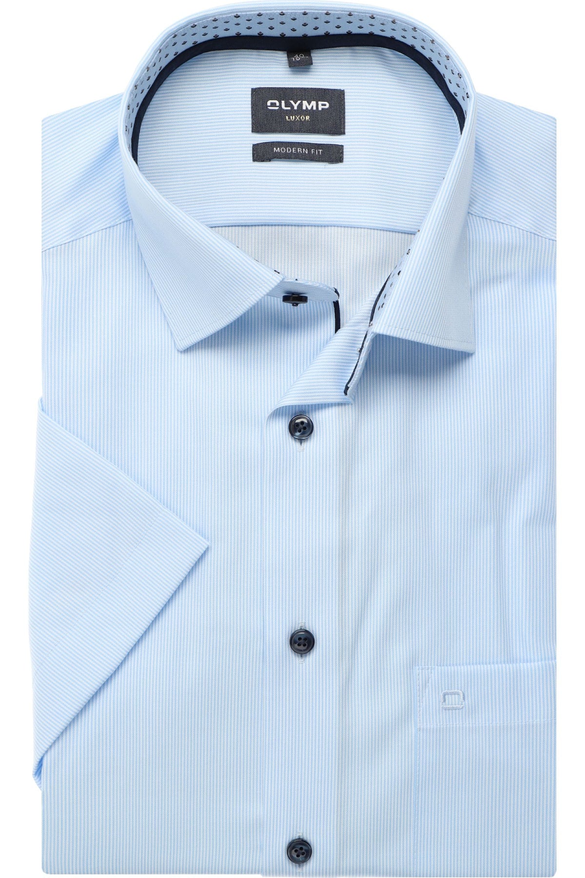 OLYMP Luxor Modern Fit Hemd bleu, Einfarbig