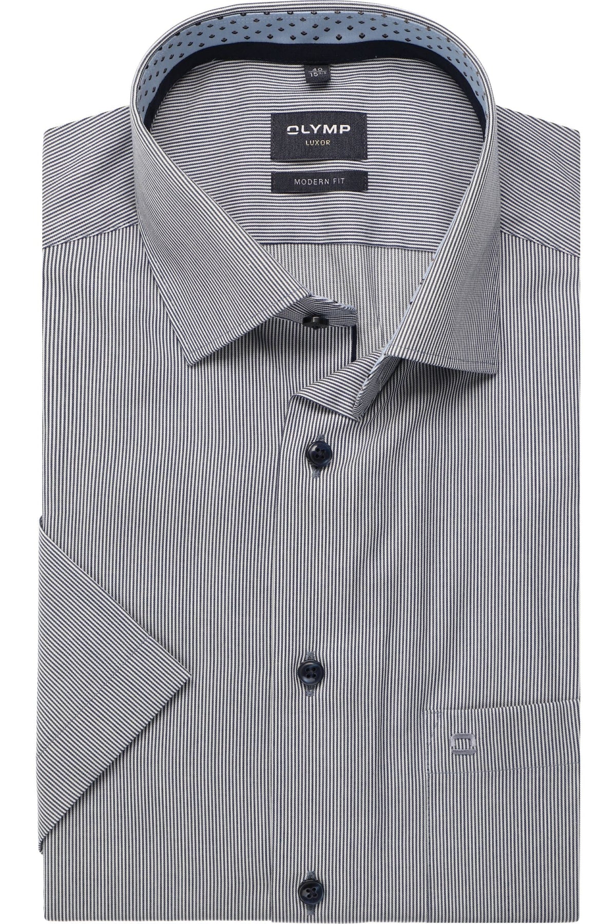 OLYMP Luxor Modern Fit Hemd marine, Einfarbig