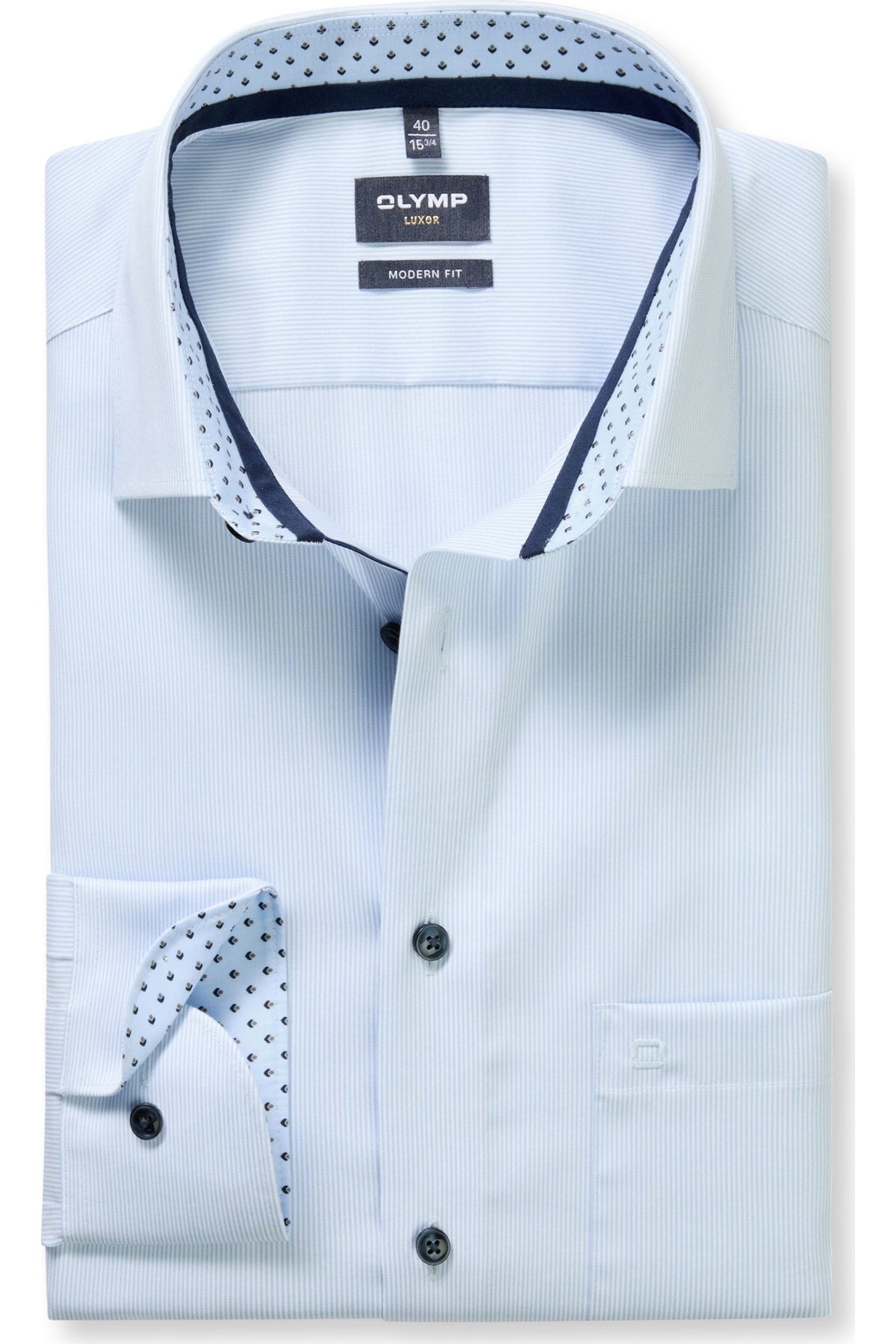 OLYMP Luxor Modern Fit Hemd blau, Gestreift