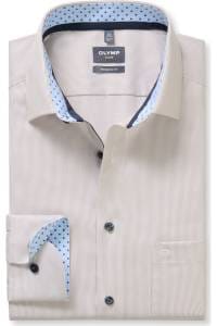 OLYMP Luxor Modern Fit Hemd nougat, Gestreift