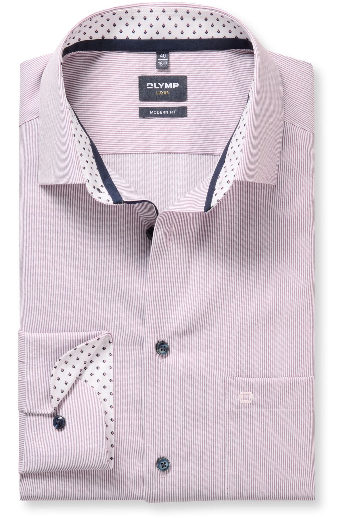 OLYMP Luxor Modern Fit Hemd mauve, Gestreift