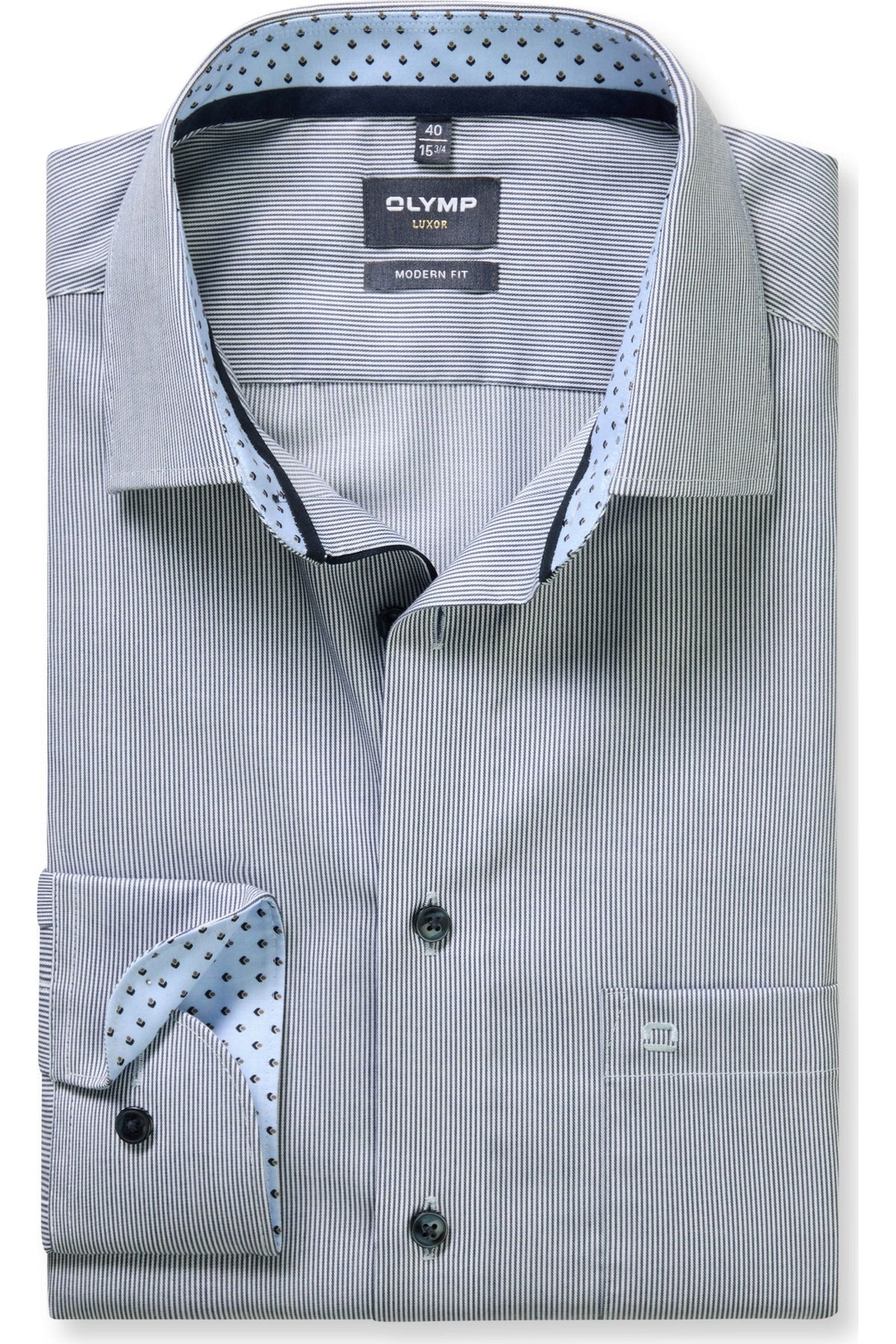 OLYMP Luxor Modern Fit Hemd blau, Gestreift
