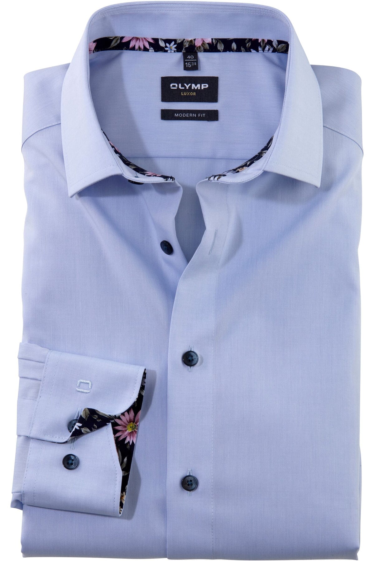 OLYMP Luxor Modern Fit Hemd bleu, Einfarbig