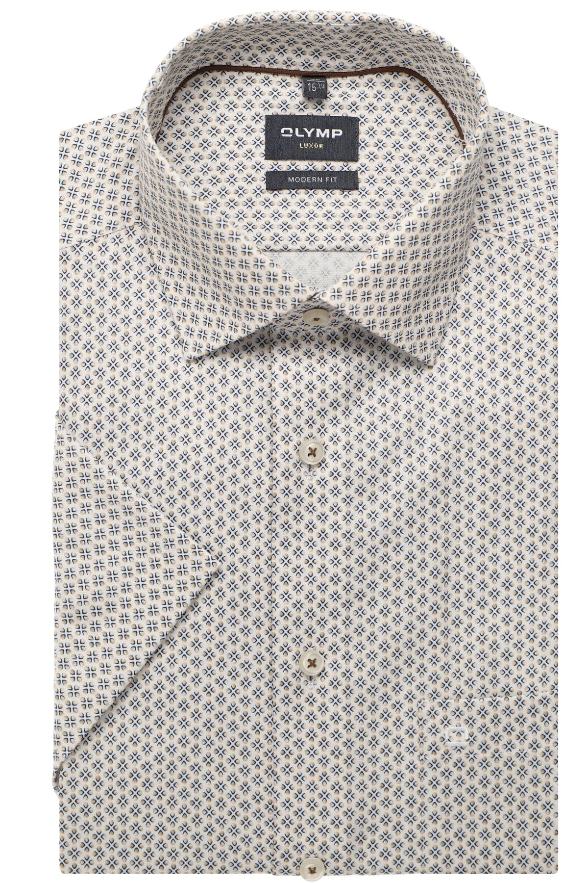 OLYMP Luxor Modern Fit Hemd beige, Bedruckt