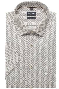 OLYMP Luxor Modern Fit Hemd beige, Bedruckt