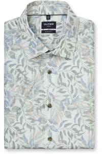 OLYMP Luxor Modern Fit Hemd oliv, Bedruckt