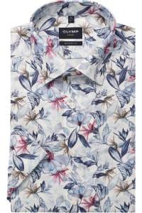 OLYMP Luxor Modern Fit Hemd blau, Bedruckt