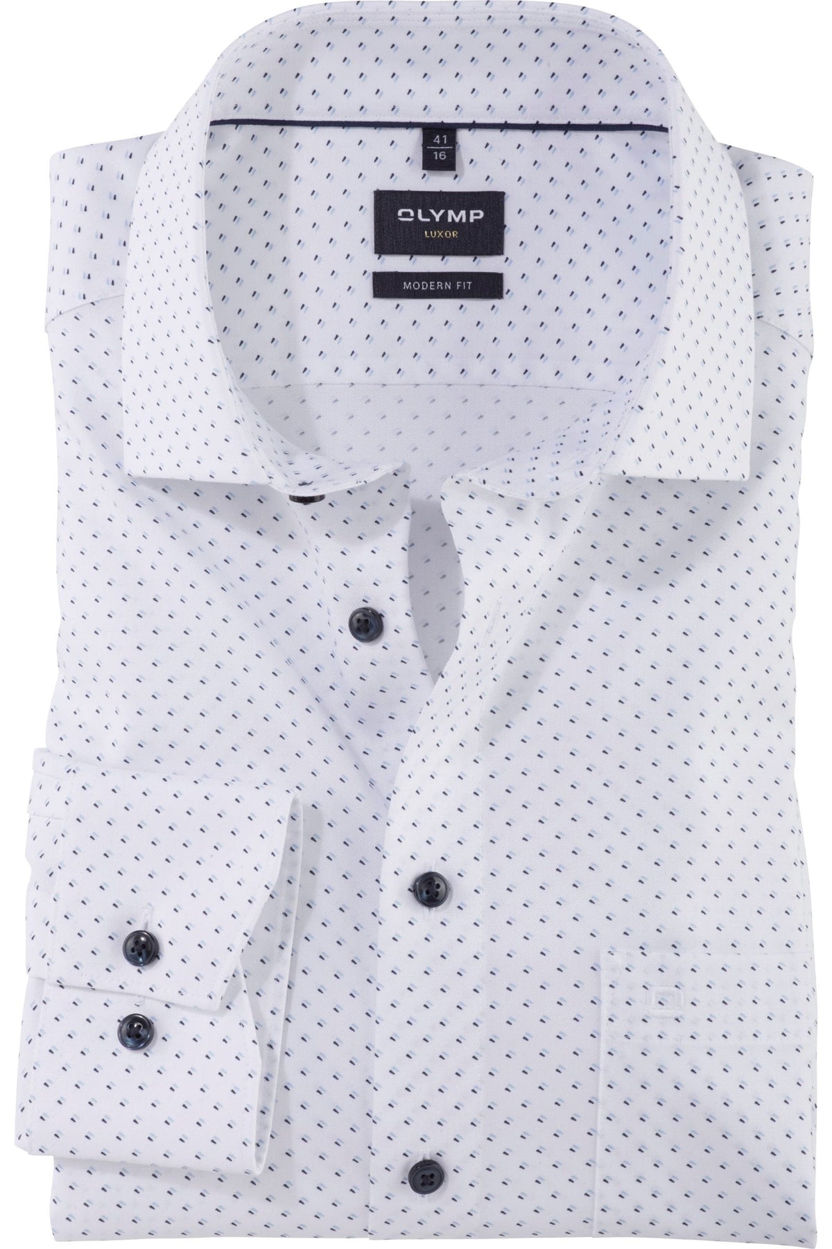 OLYMP Luxor Modern Fit Hemd bleu, Bedruckt