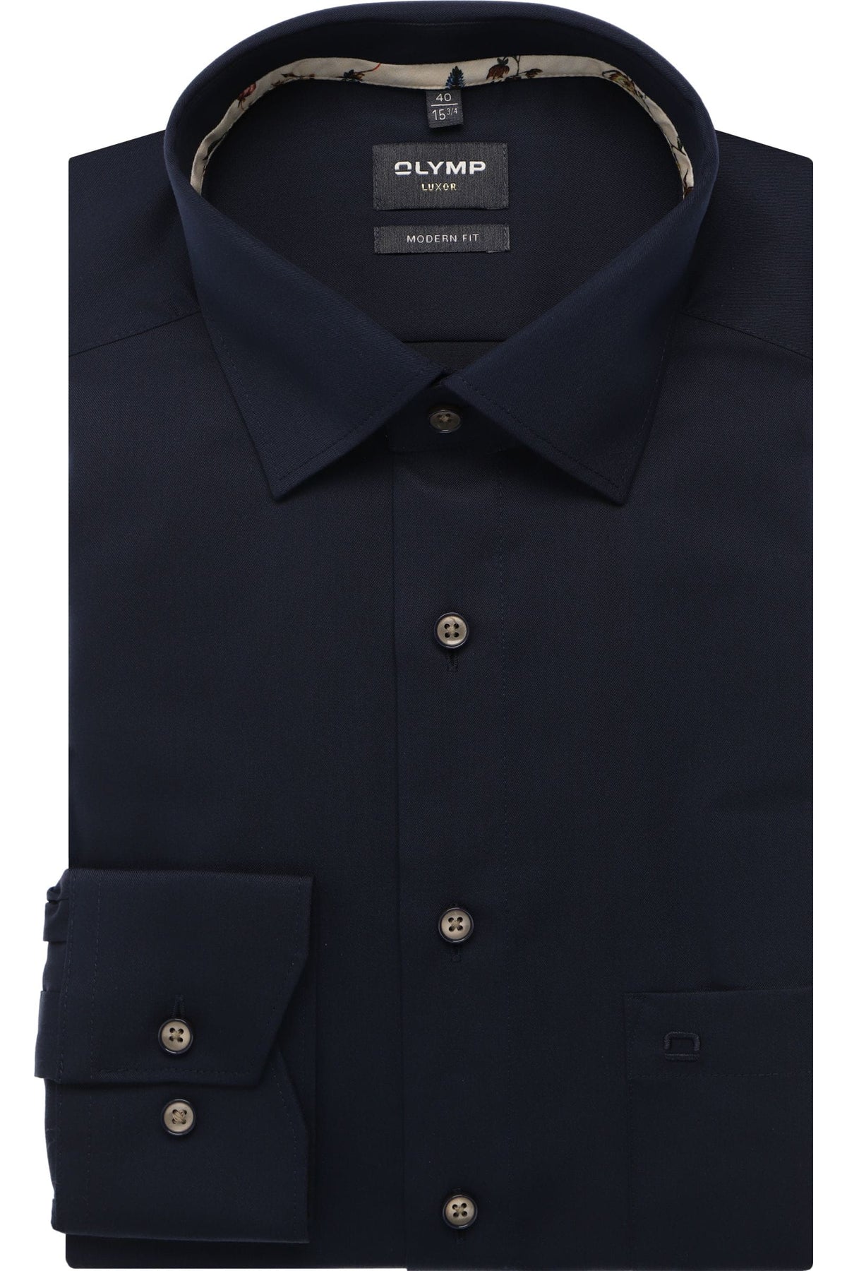 OLYMP Luxor Modern Fit Hemd marine, Einfarbig