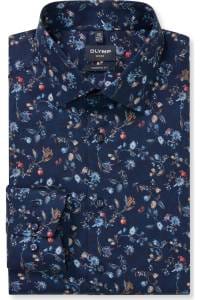 OLYMP Luxor Modern Fit Hemd marine, Blumen