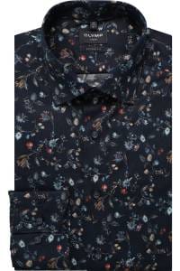 OLYMP Luxor Modern Fit Hemd marine, Bedruckt
