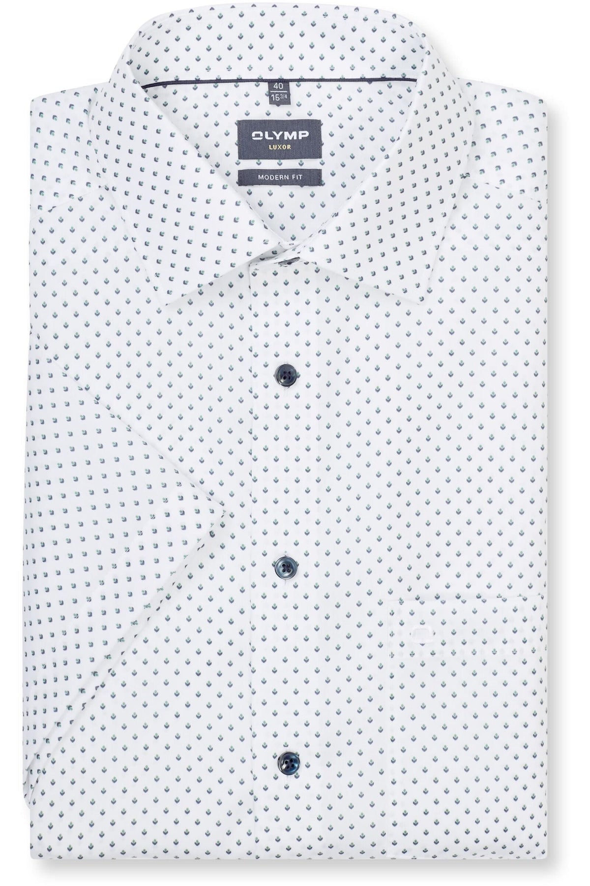 OLYMP Luxor Modern Fit Hemd weiss, Bedruckt