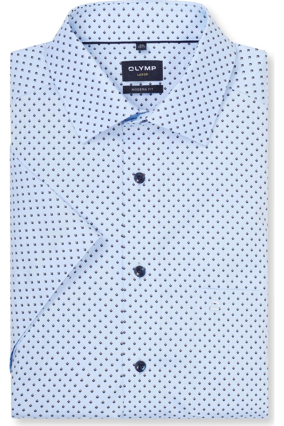 OLYMP Luxor Modern Fit Hemd bleu, Bedruckt