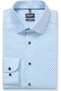 OLYMP Luxor Modern Fit Hemd blau, Bedruckt