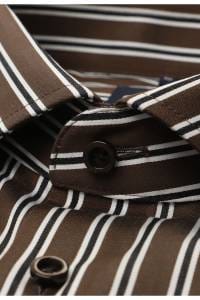 OLYMP Luxor Modern Fit Hemd schwarzbraun, Gestreift