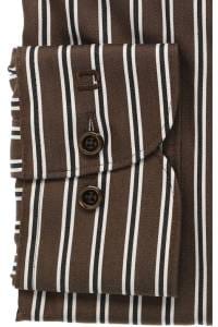 OLYMP Luxor Modern Fit Hemd schwarzbraun, Gestreift