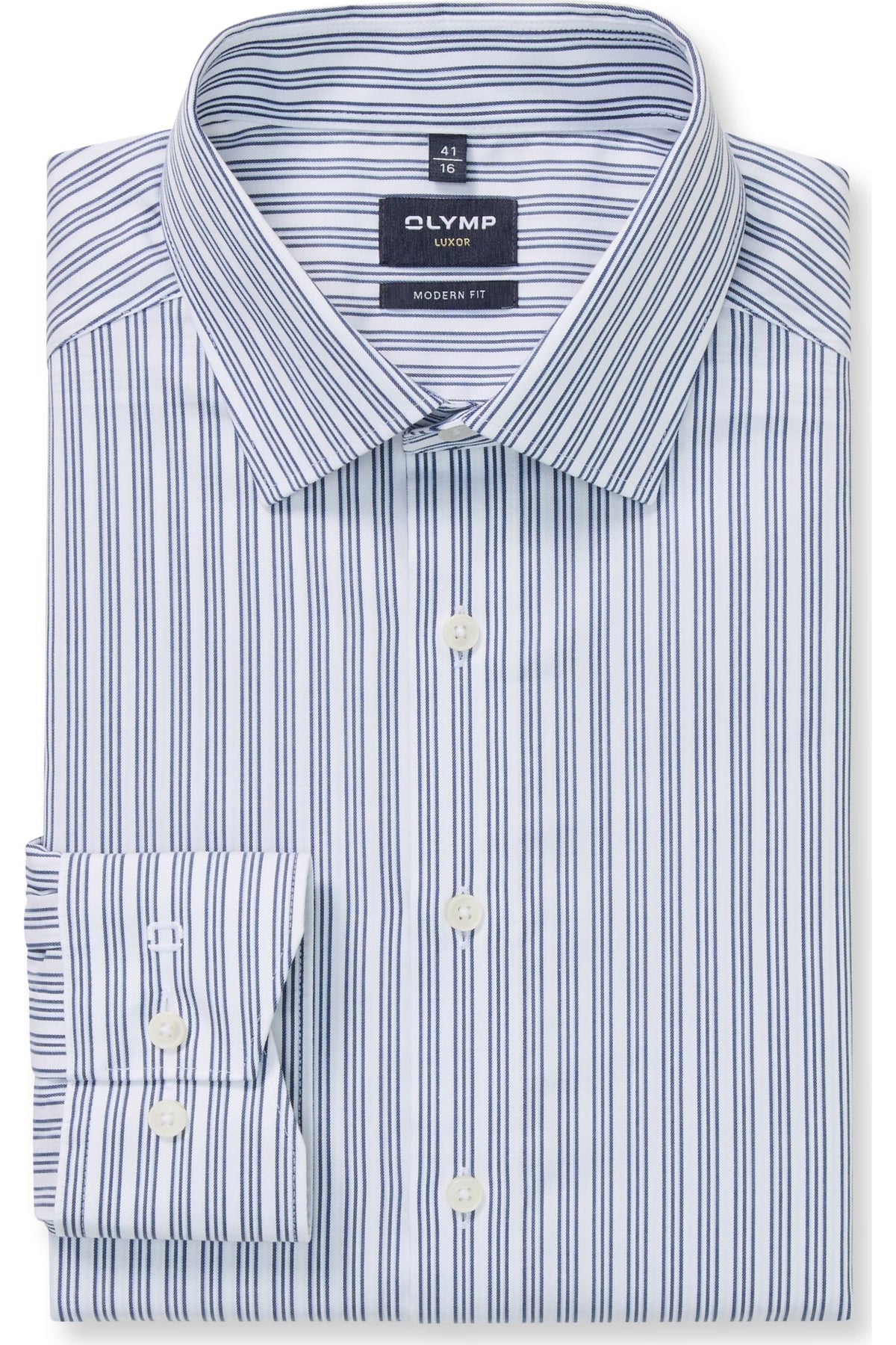 OLYMP Luxor Modern Fit Hemd marine, Gestreift