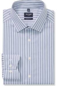 OLYMP Luxor Modern Fit Hemd marine, Gestreift