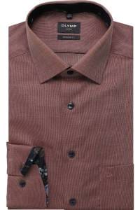 OLYMP Luxor Modern Fit Hemd bordeaux, Faux-uni