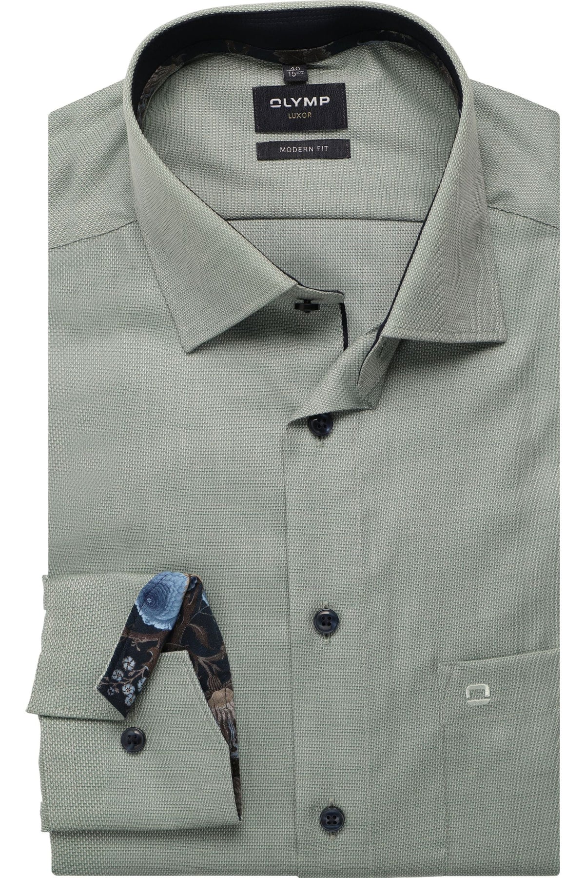 OLYMP Luxor Modern Fit Hemd kitt, Faux-uni