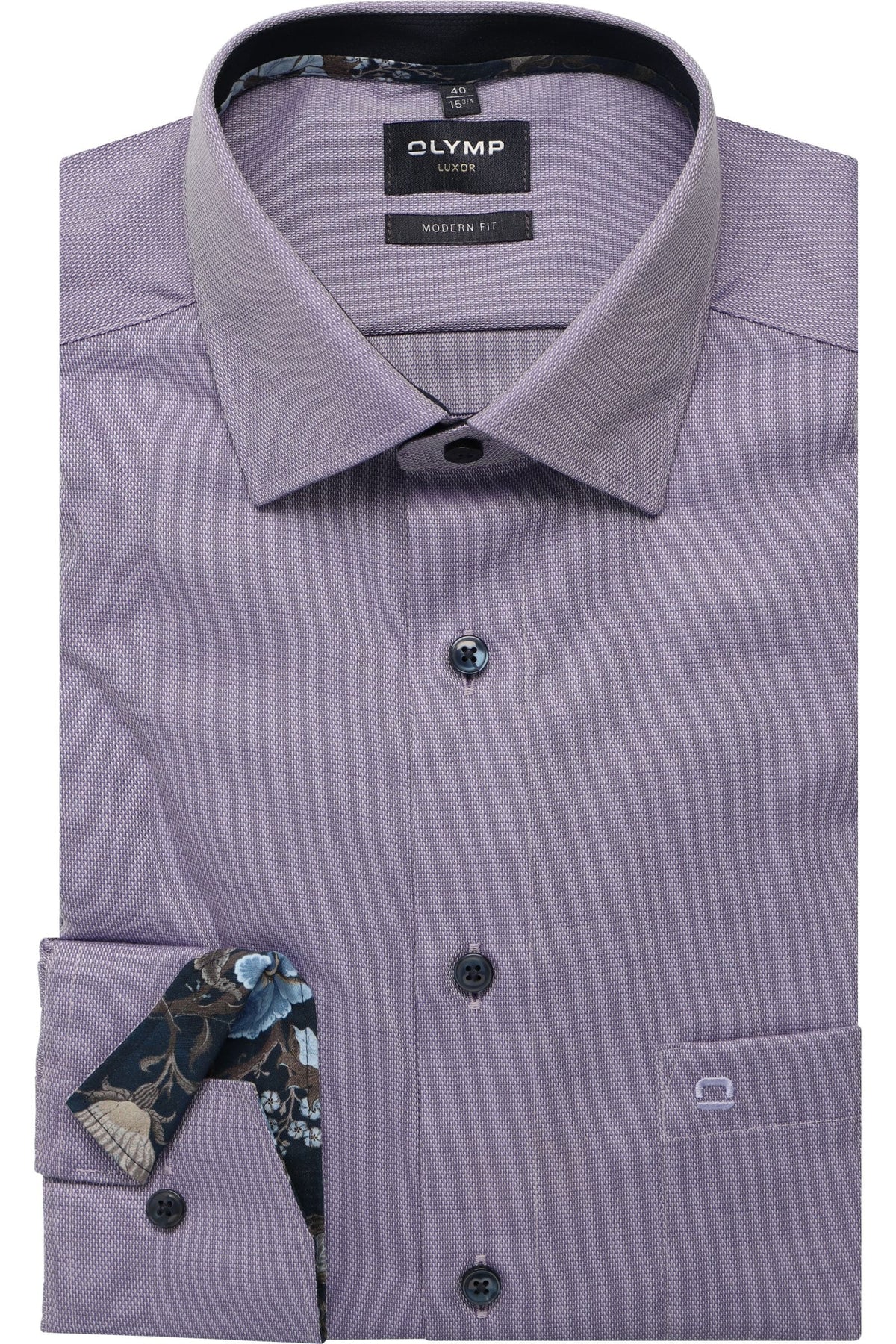 OLYMP Luxor Modern Fit Hemd viola, Faux-uni