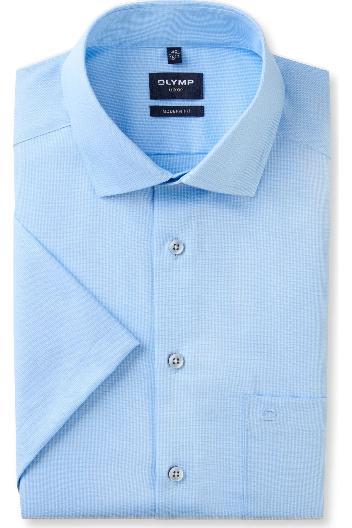 OLYMP Luxor Modern Fit Hemd bleu, Faux-uni