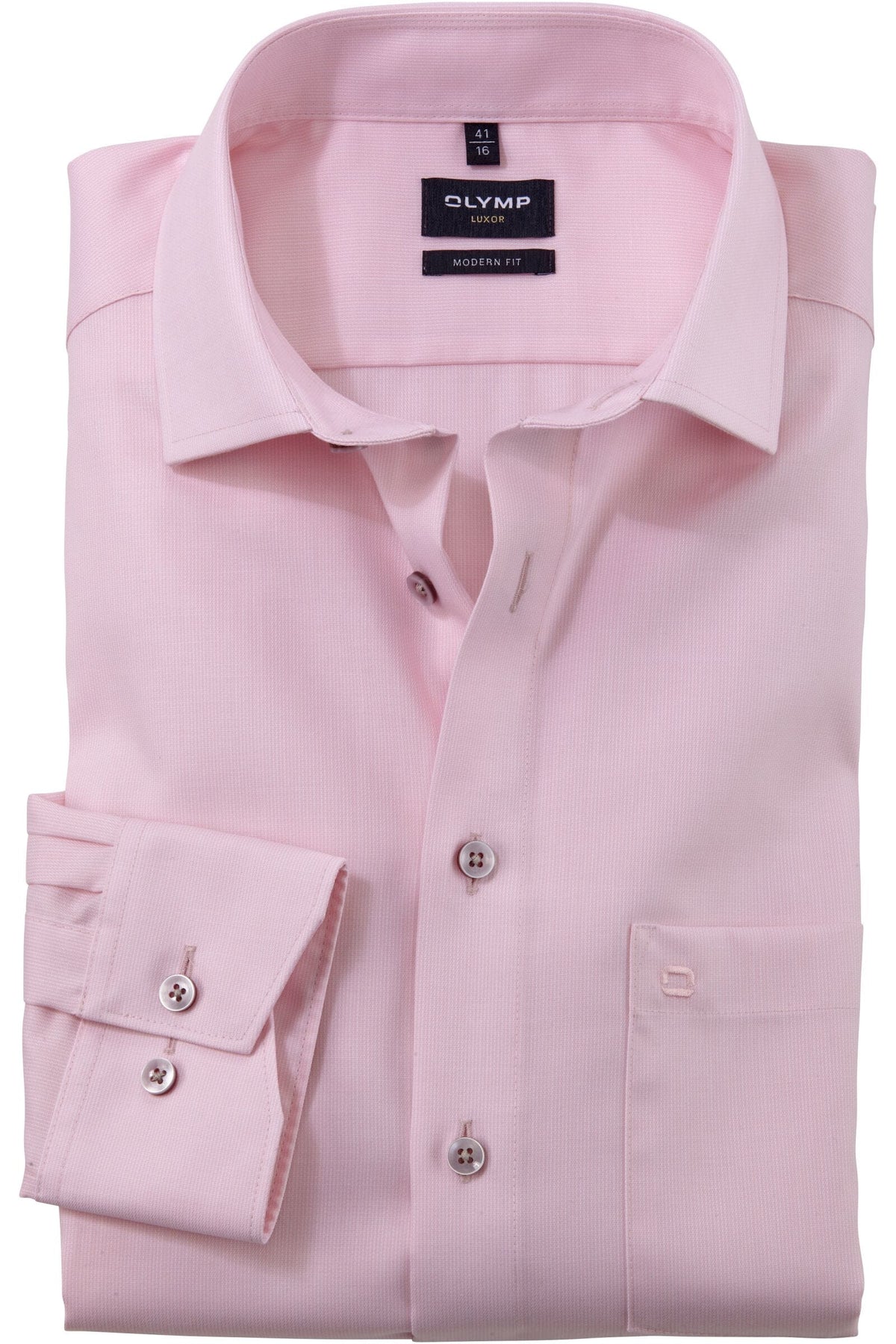 OLYMP Luxor Modern Fit Hemd rose, Faux-uni