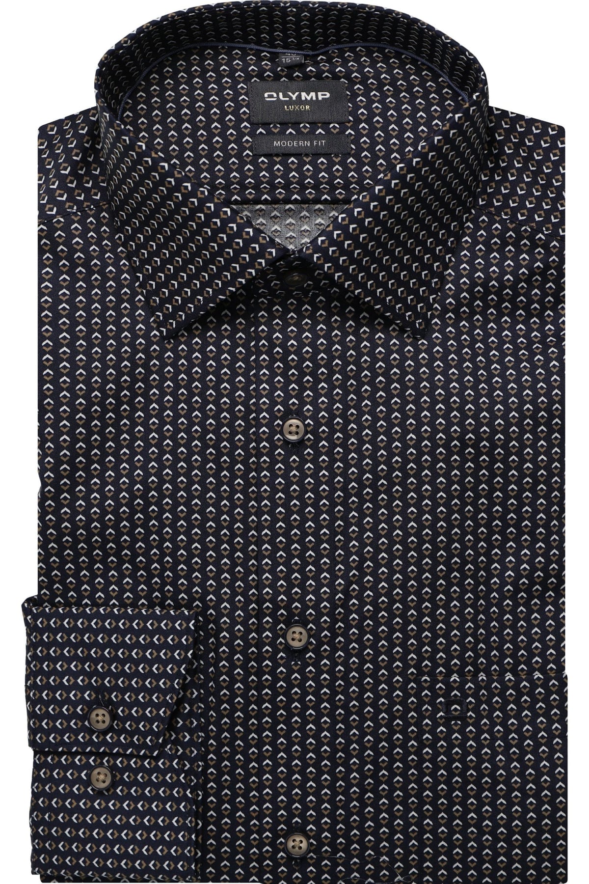 OLYMP Luxor Modern Fit Hemd marine, Bedruckt